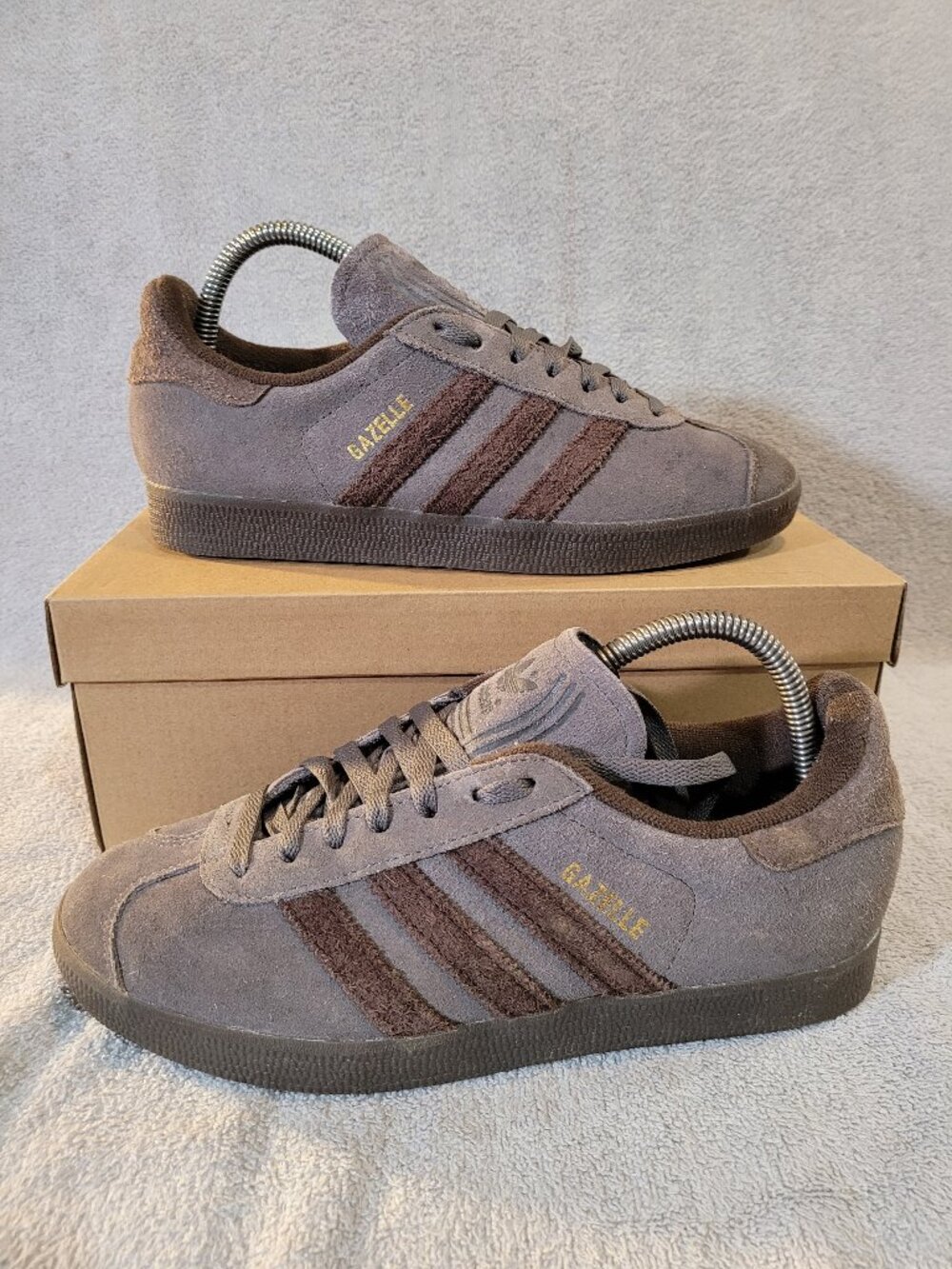 Adidas Gazelle OG Men's Size 7.5 Charcoal Brown Dark Brown Gum Sneakers (#2255)
